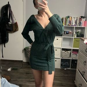 Green sweater dress